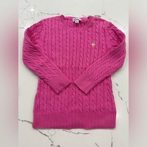 Lilly Pulitzer hot pink cable knit pull over sweater XS.